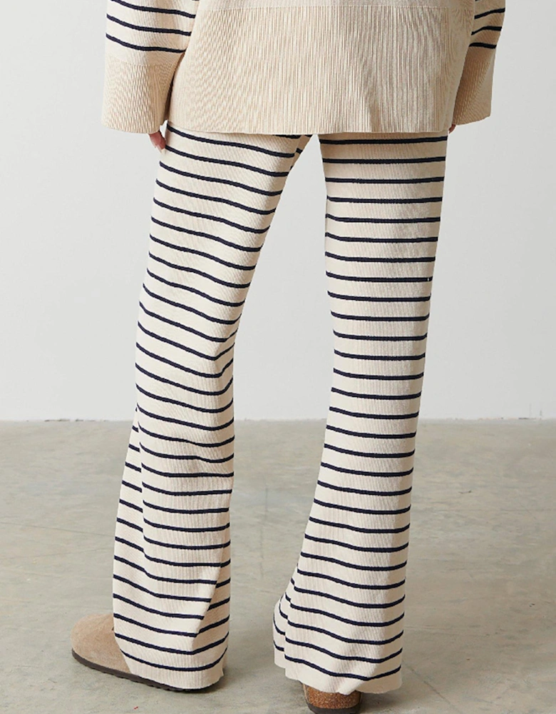 Striped Hayden Knitted Trousers - Cream