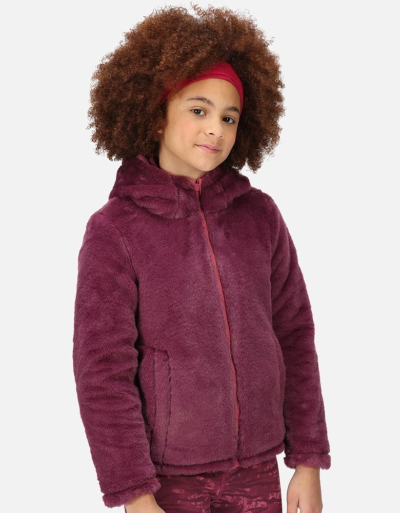 Girls Spyra III Hooded Reversible Fleece Coat