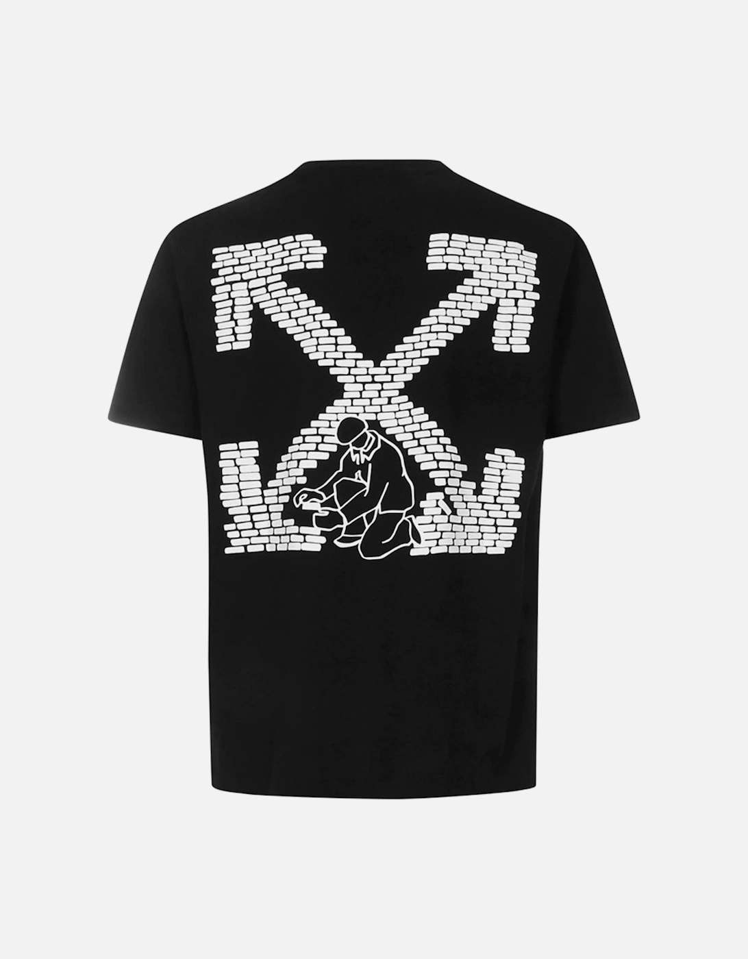 Brick Arrows Logo Printed Cotton T-Shirt in Black, 4 of 3