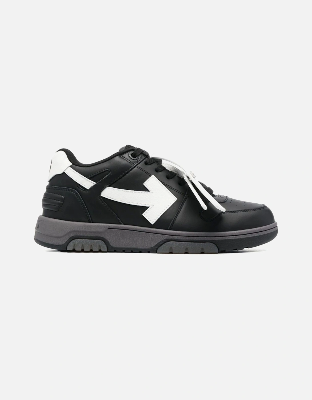 Out of Office Calf Leather Trainers in Black/White, 5 of 4