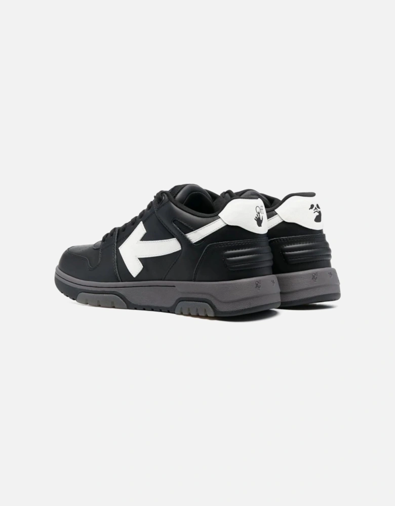 Out of Office Calf Leather Trainers in Black/White