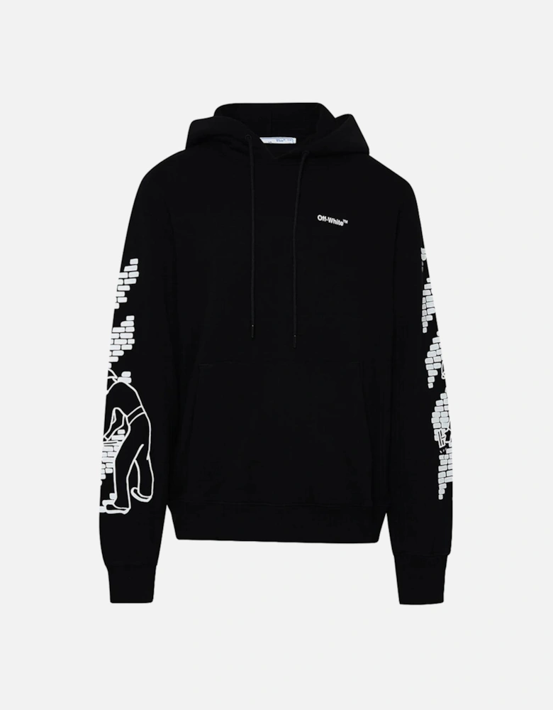 Brick Arrows Printed Hoodie in Black