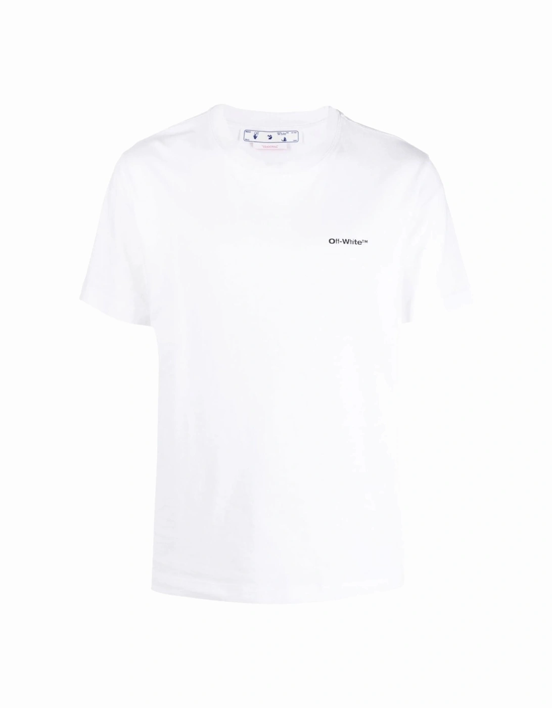 Wave Diagonal Printed Cotton T-Shirt in White