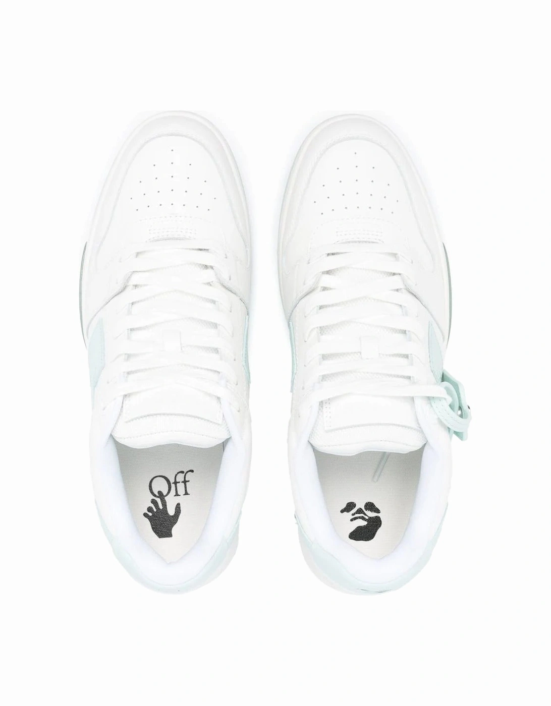 Out of Office Leather Trainers in White/Mint