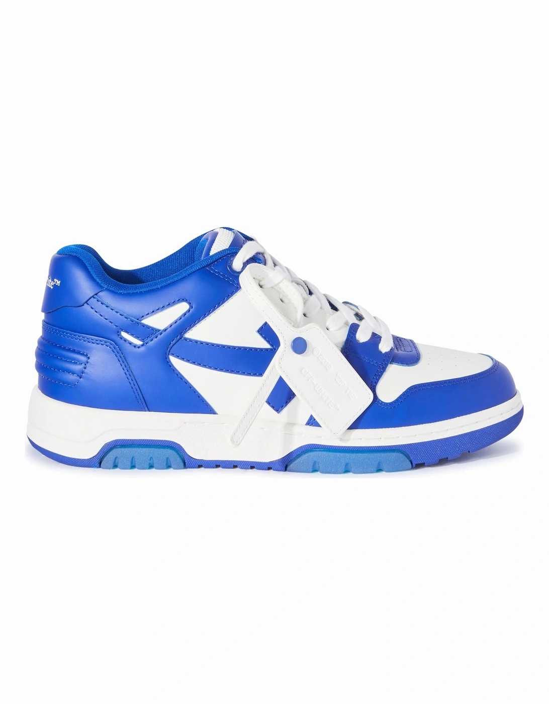 Out of Office Calf Leather Trainers in White/Blue, 6 of 5