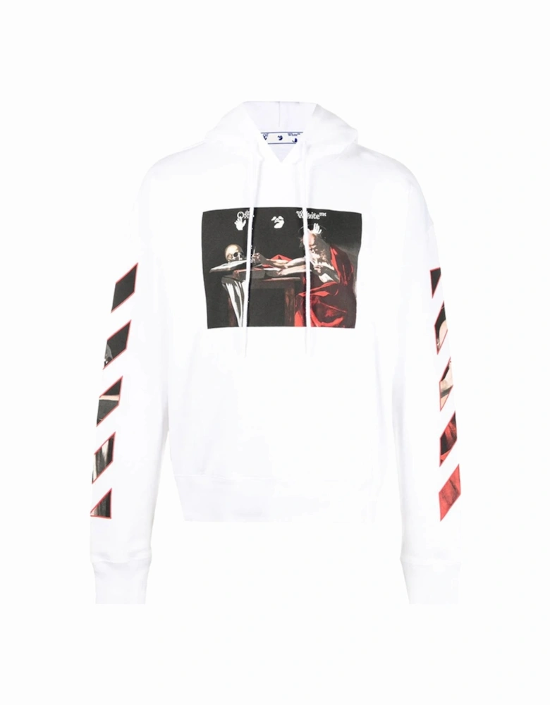 Caravaggio Logo Printed Hoodie in White