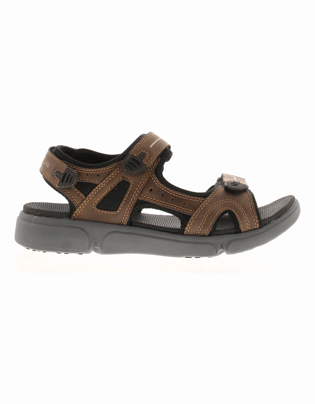 Mens Sandals Comfortable Castro Touch Fastening brown UK Size