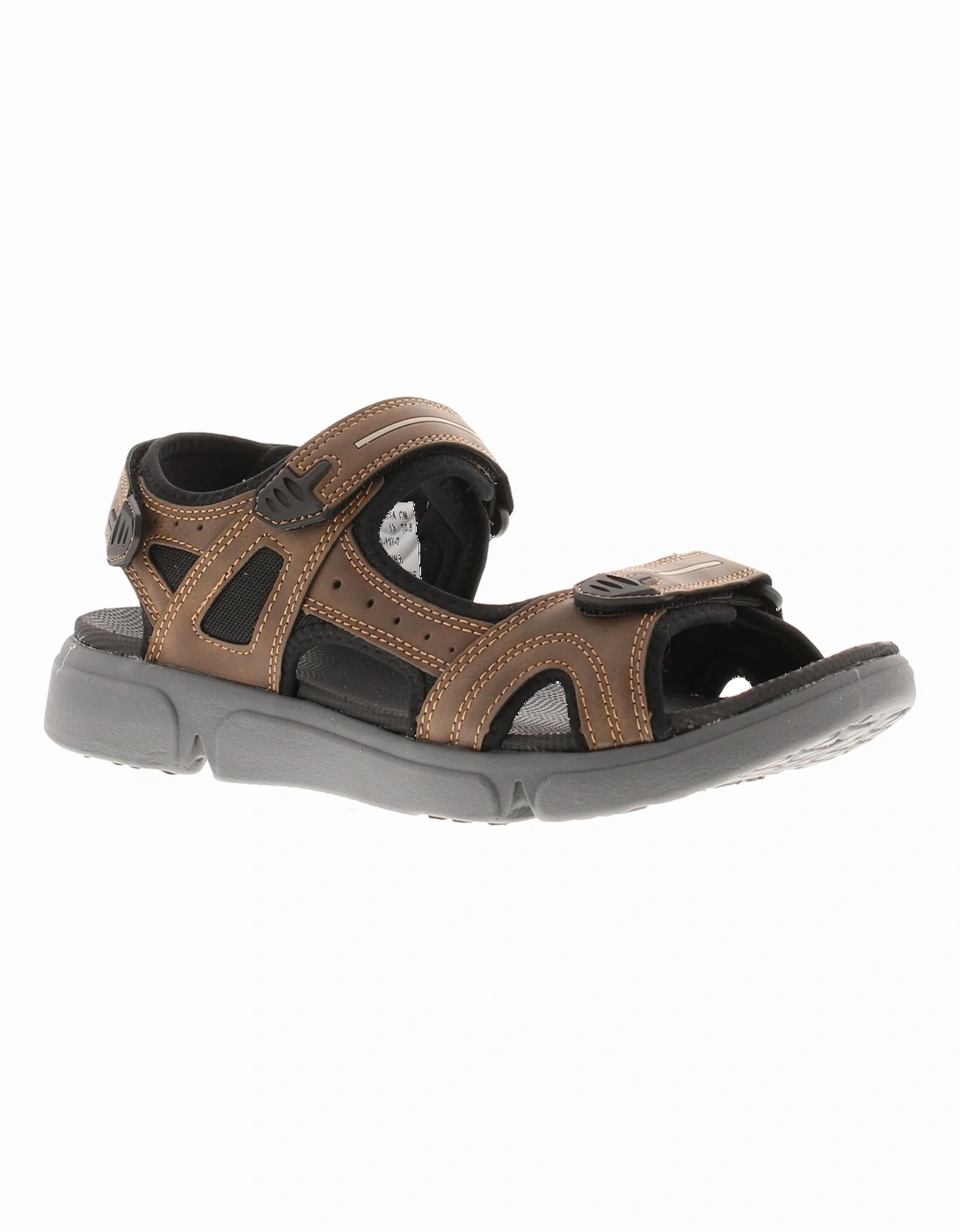 Mens Sandals Comfortable Castro Touch Fastening brown UK Size, 6 of 5