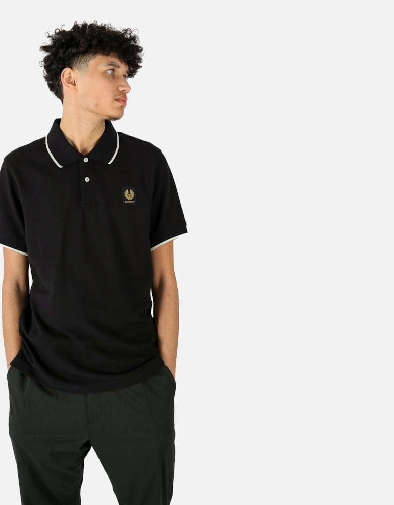 Tipped Badge Black Polo