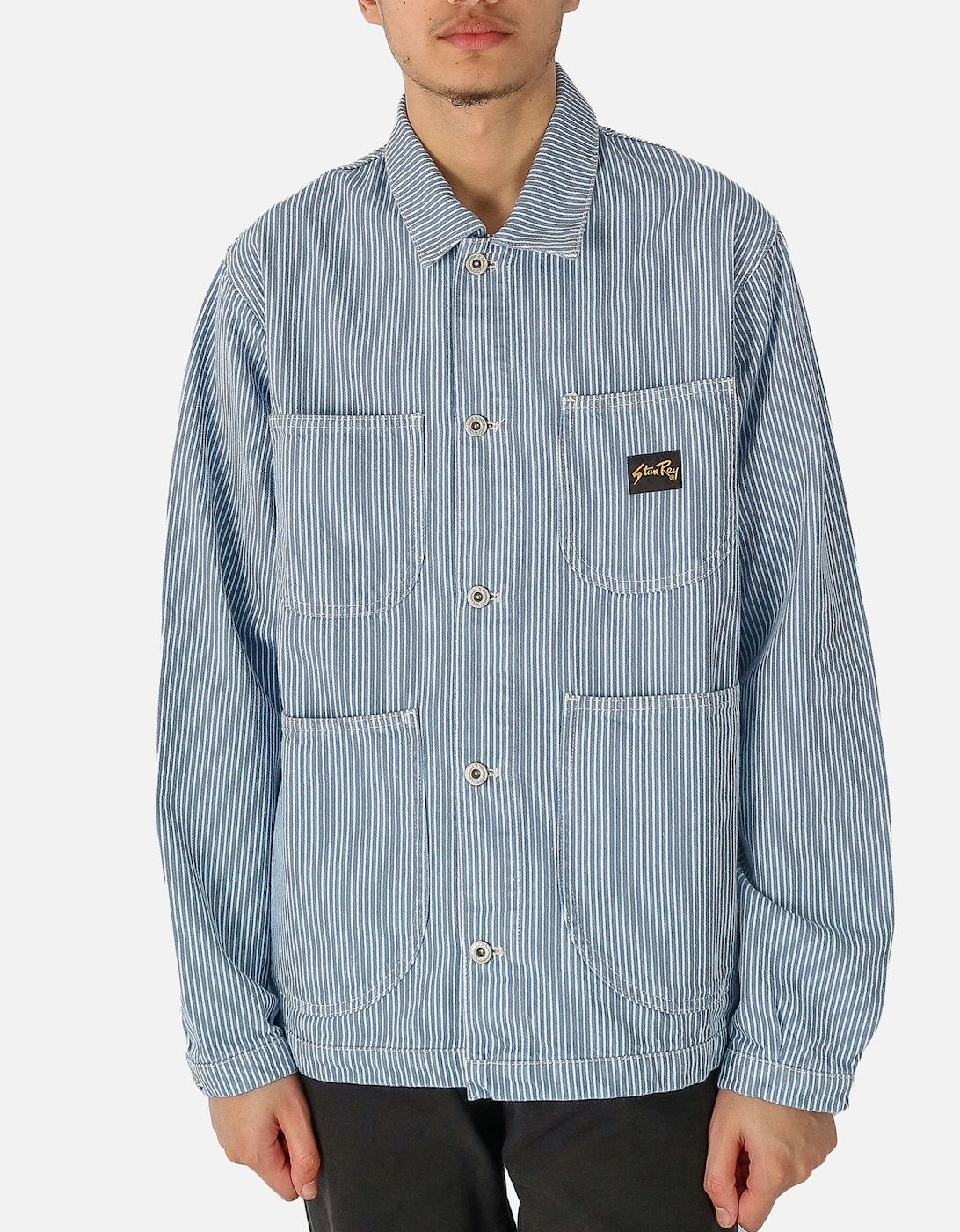 Coverall Ticking Stripe Blue Jacket, 5 of 4