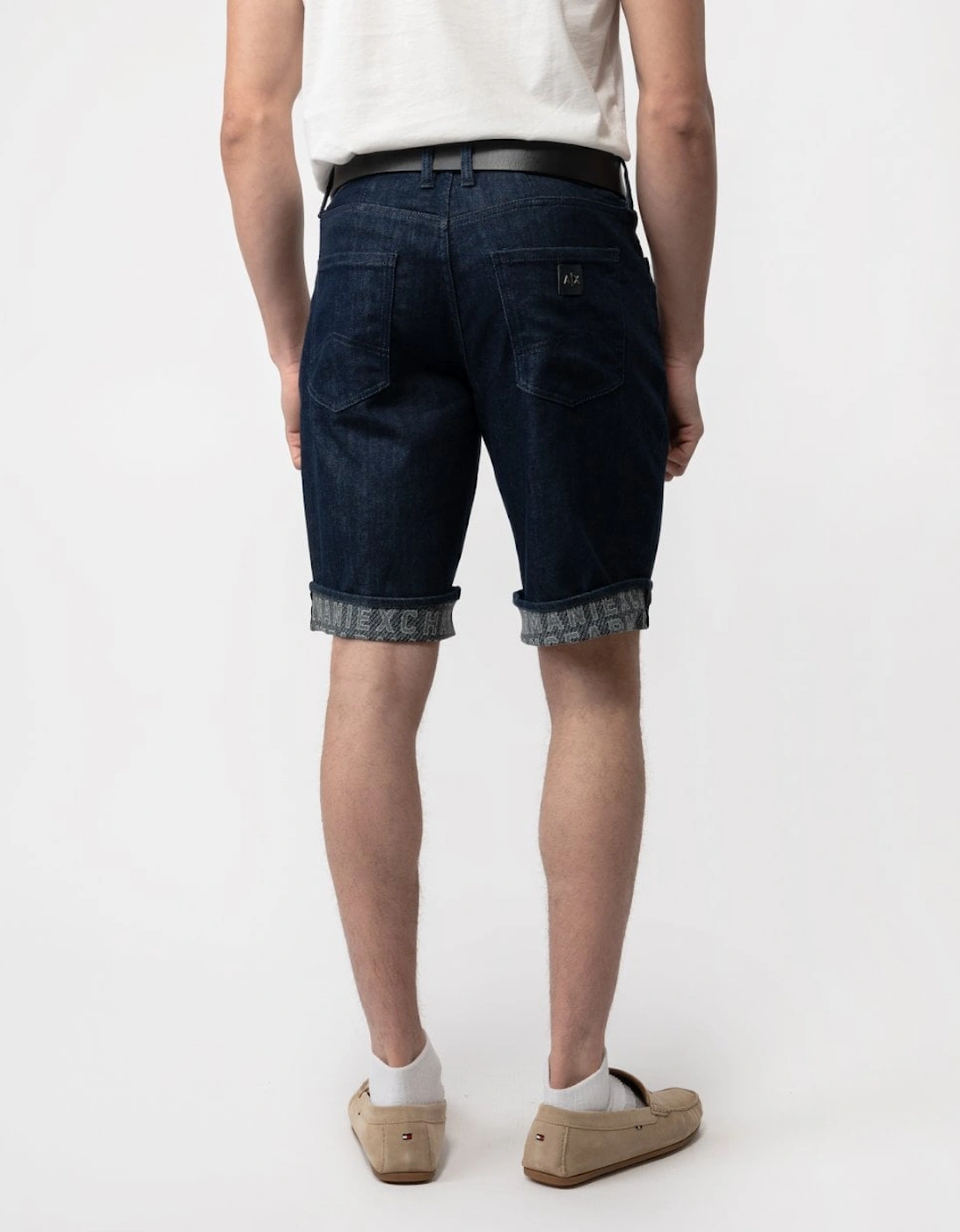 Mens Cuffed Denim Shorts