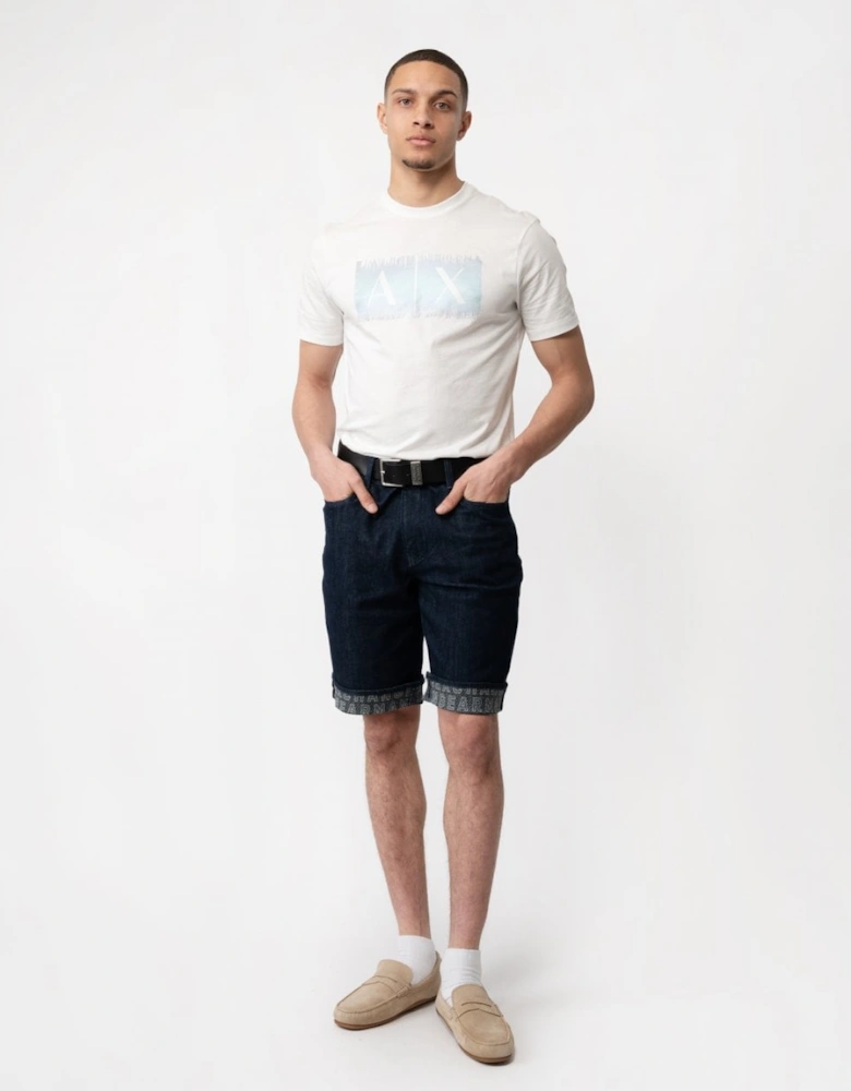 Mens Cuffed Denim Shorts