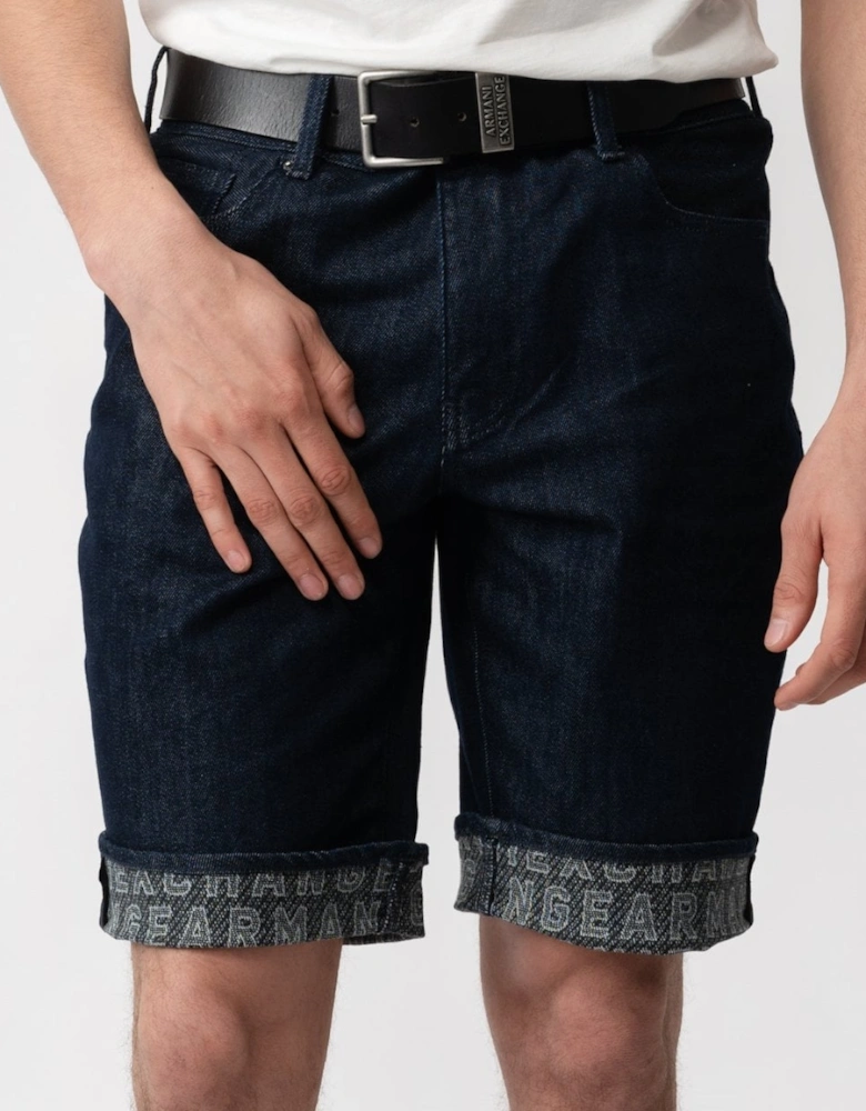 Mens Cuffed Denim Shorts