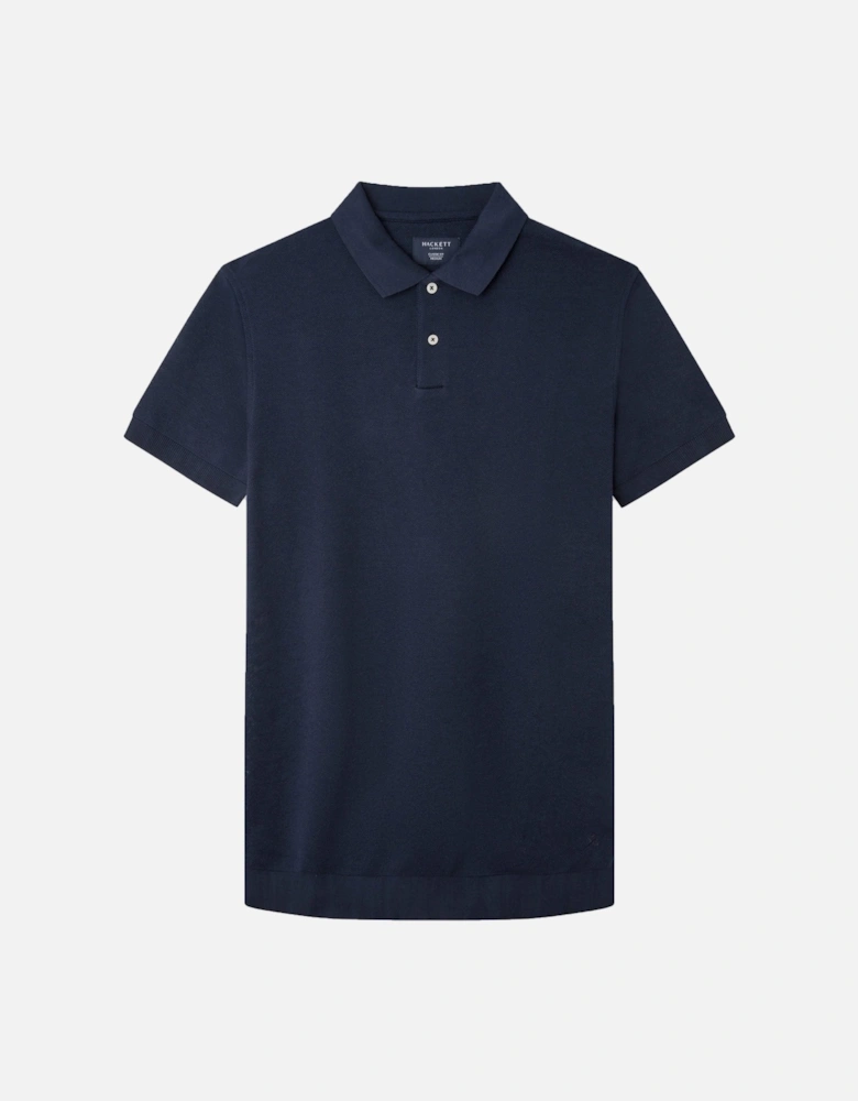 Stop Start Knit Polo Shirt Navy