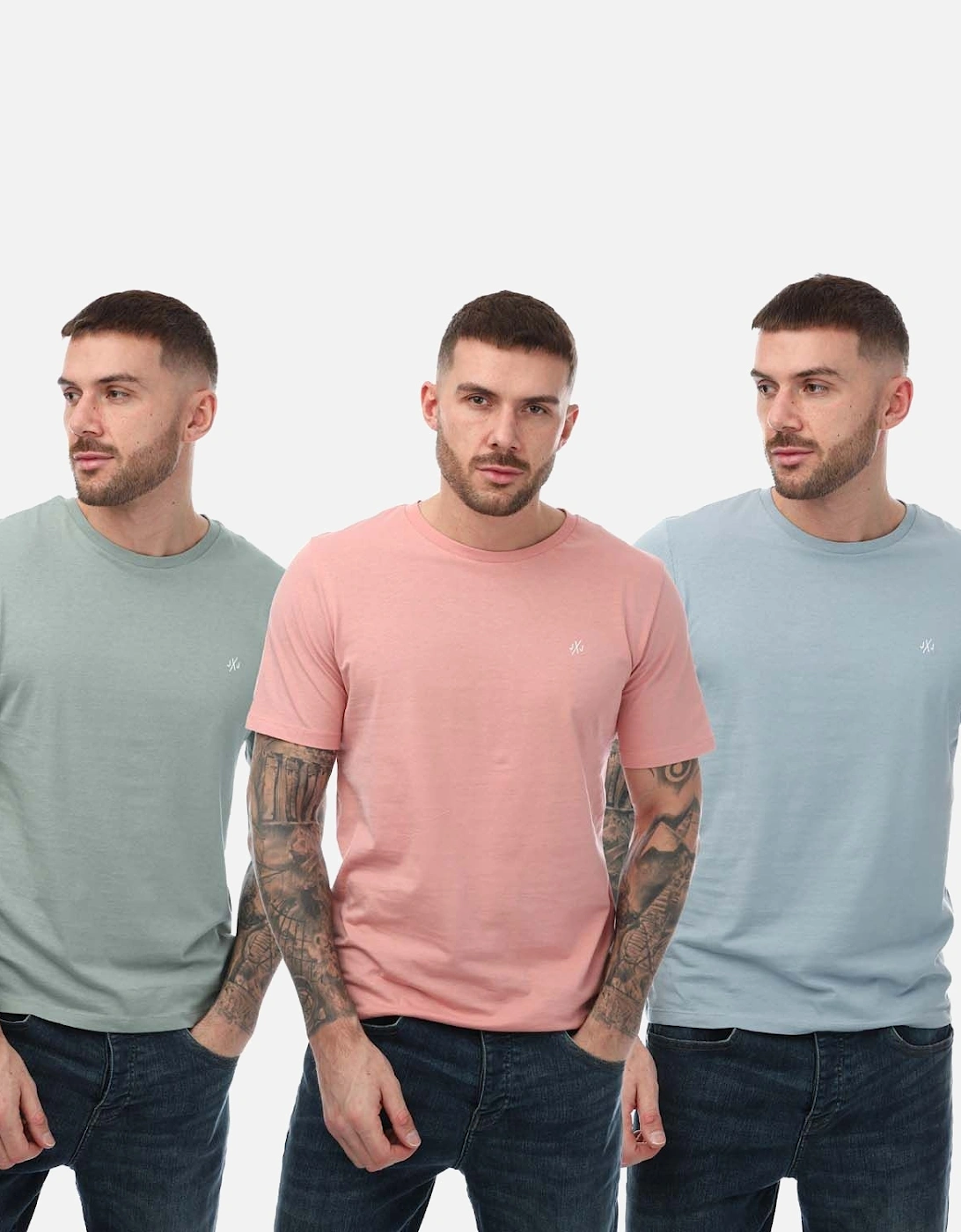 Mens JXJ 3 Pack Crew T-Shirts, 6 of 5