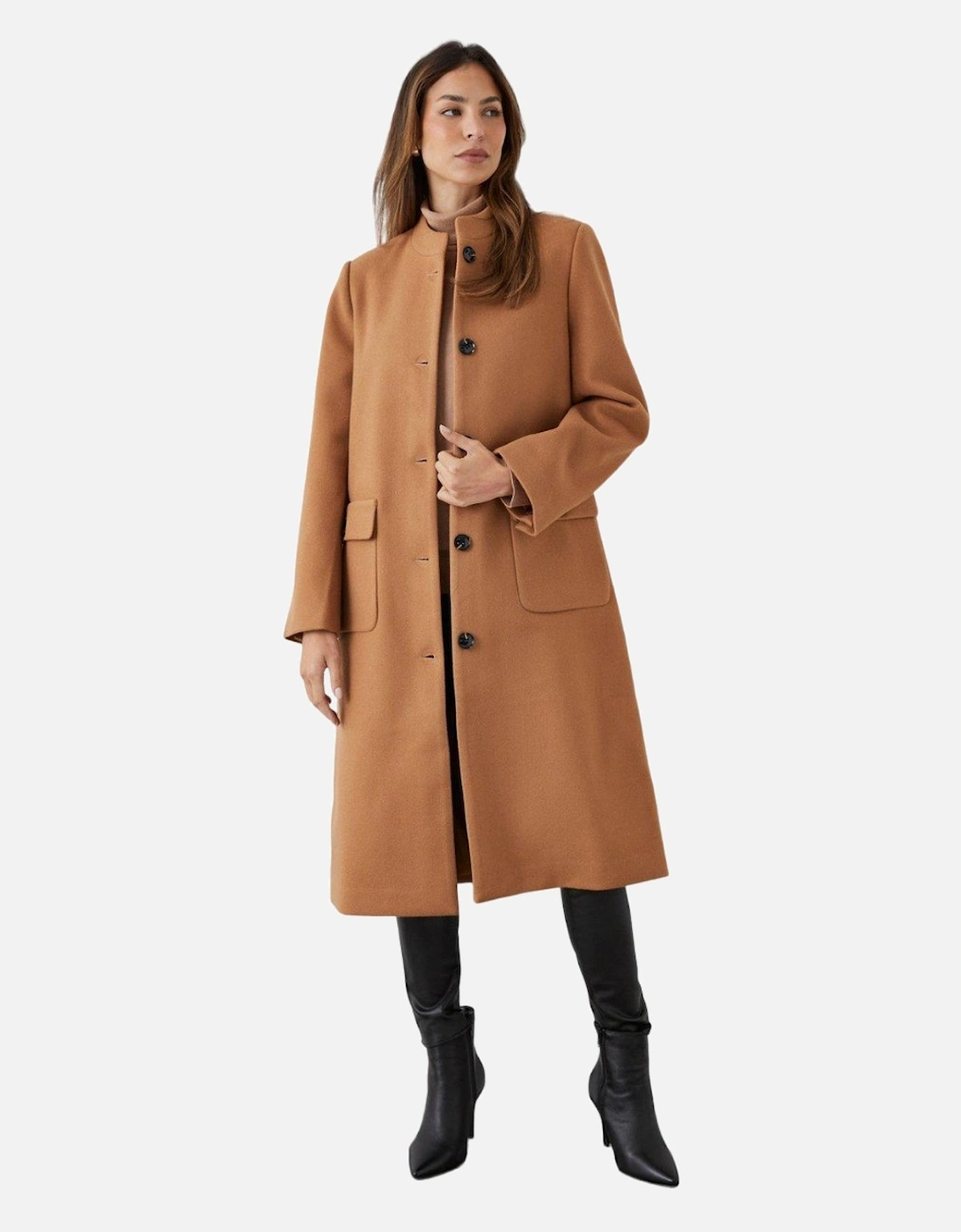 Womens/Ladies Button Collarless Coat