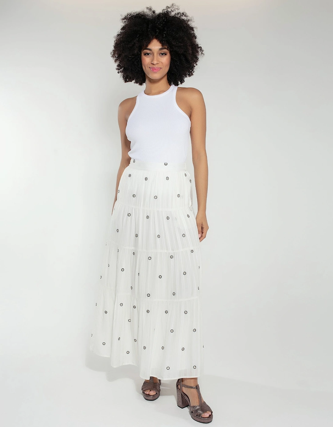 Nooki Design Women's Christie Maxi Skirt - White - Size: 12/10