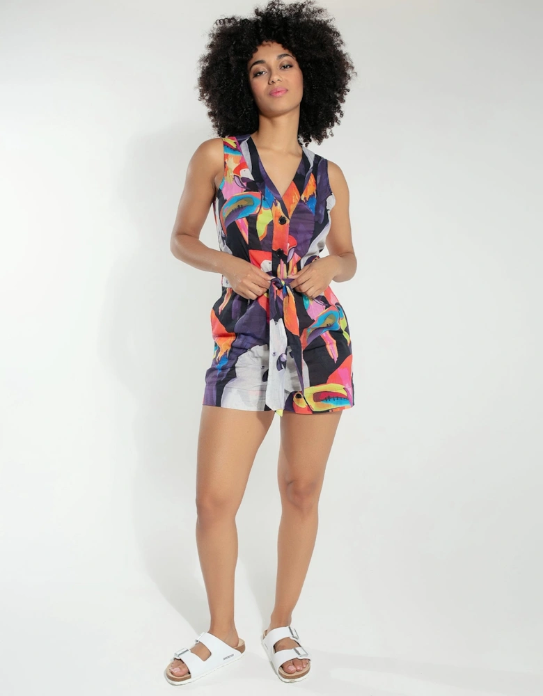 Coco Playsuit in tropical print