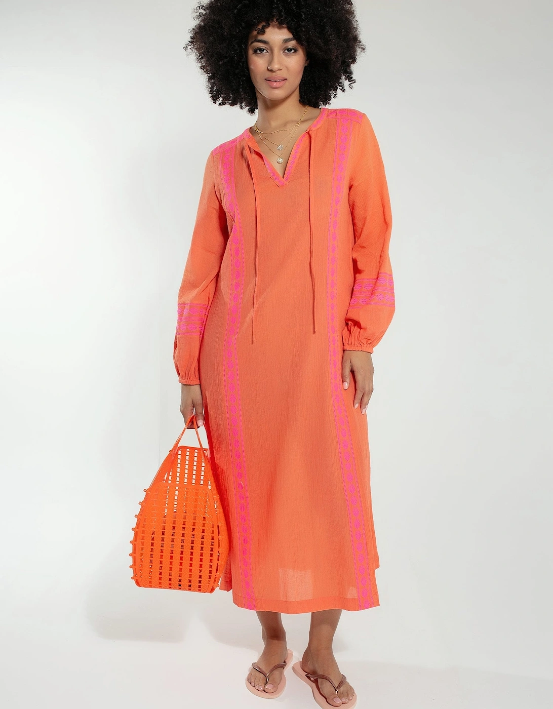 Emilia Maxi Dress Orange Mix, 9 of 8