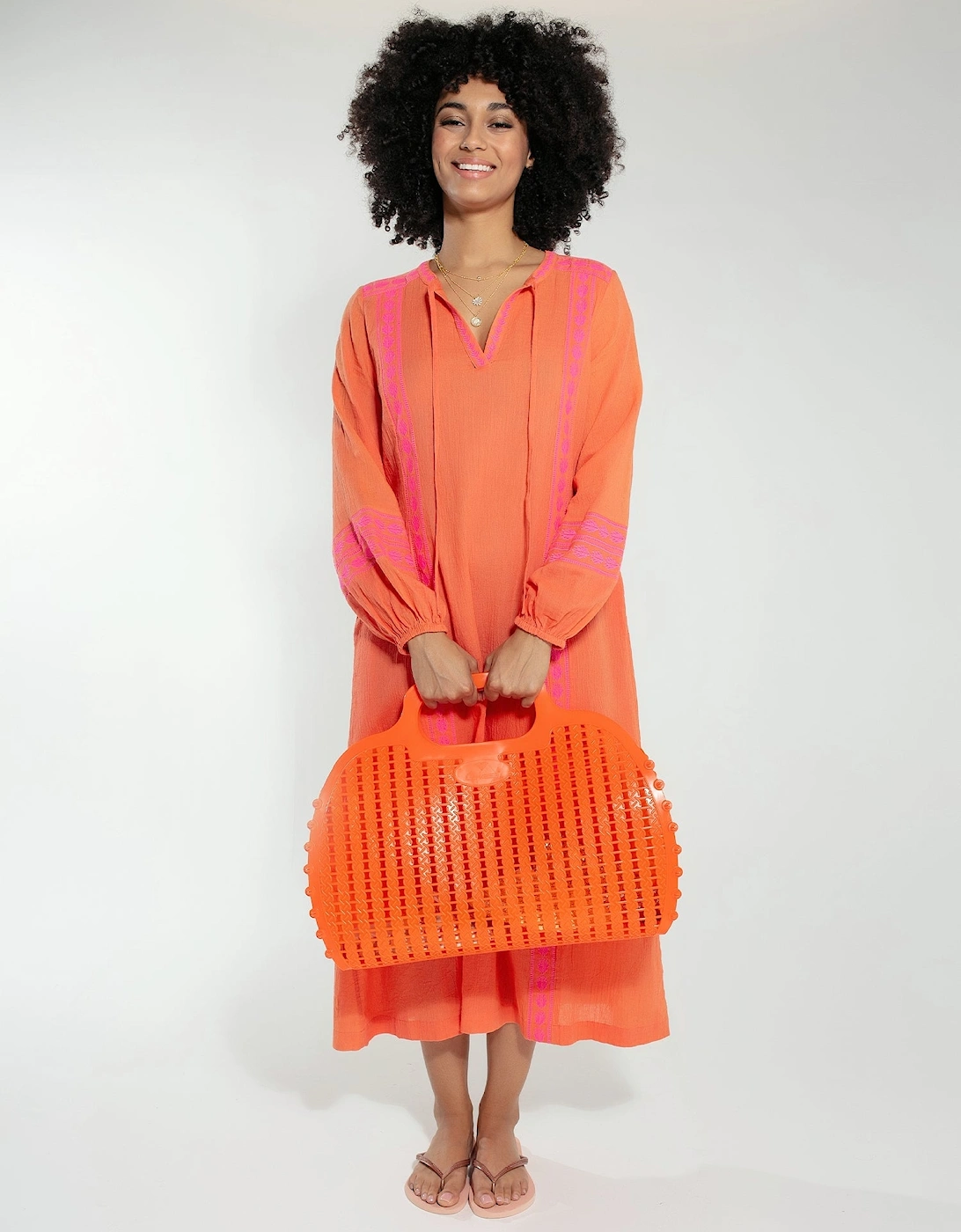 Emilia Maxi Dress Orange Mix