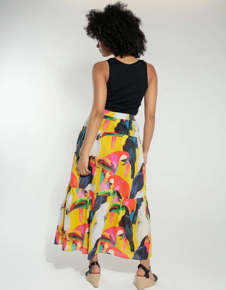 Crystal Tiered Skirt in Yellow Mix