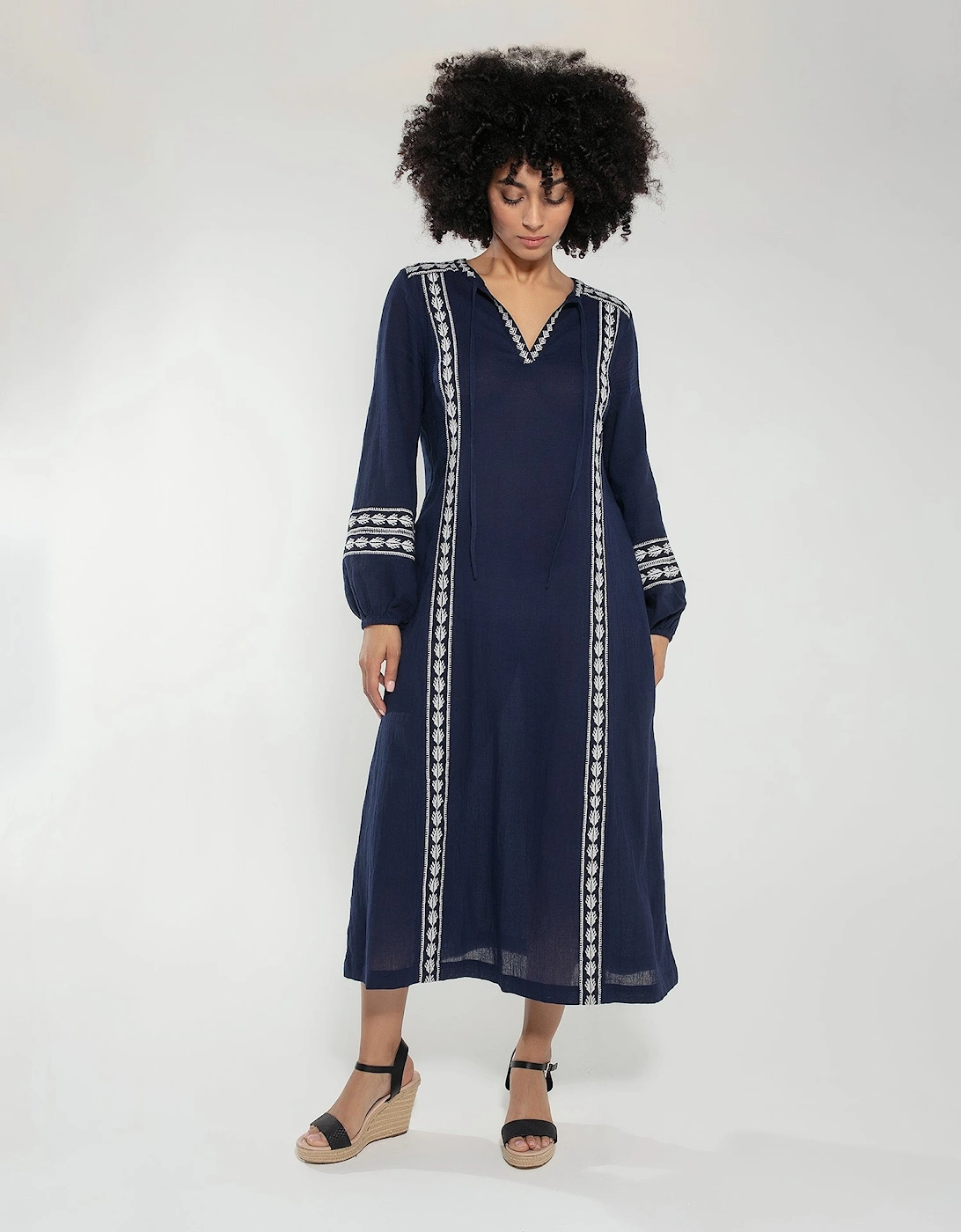 Emilia Maxi Dress in Navy Mix