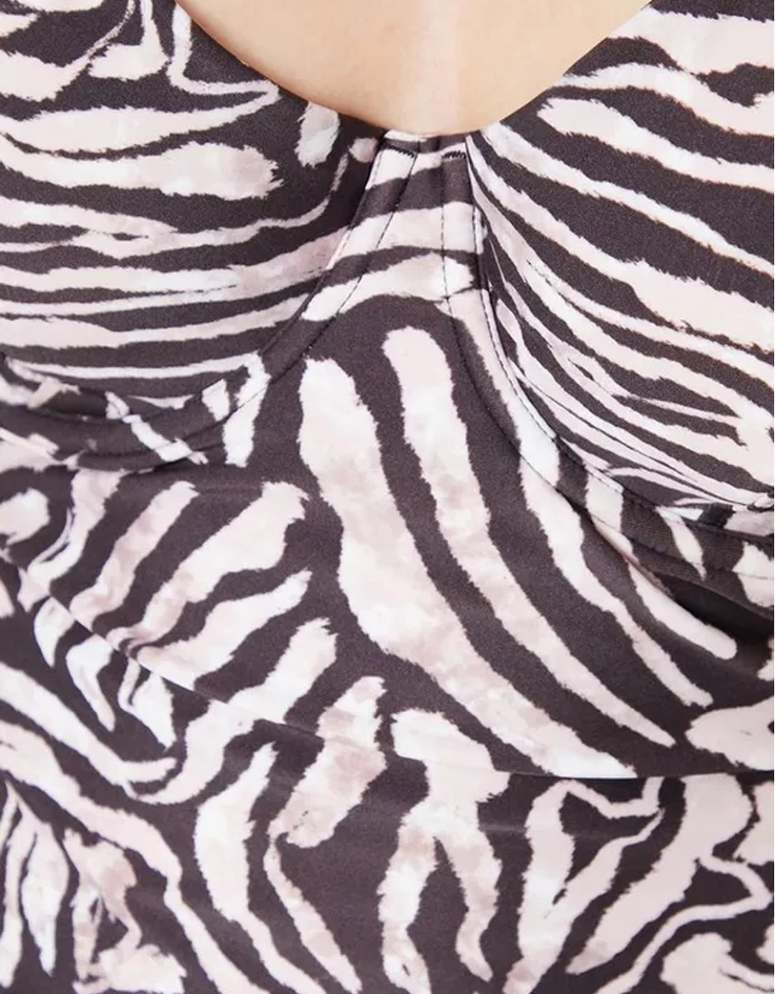 Womens/Ladies Zebra Print Underwired One Piece Swimsuit