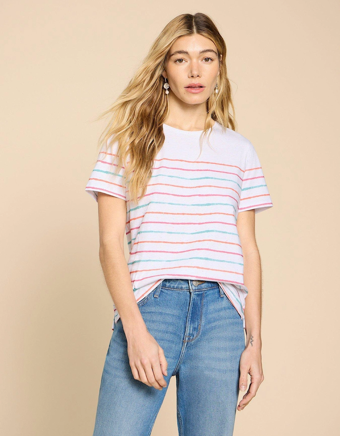 Abbie Stripe Tee - Cream, 2 of 1