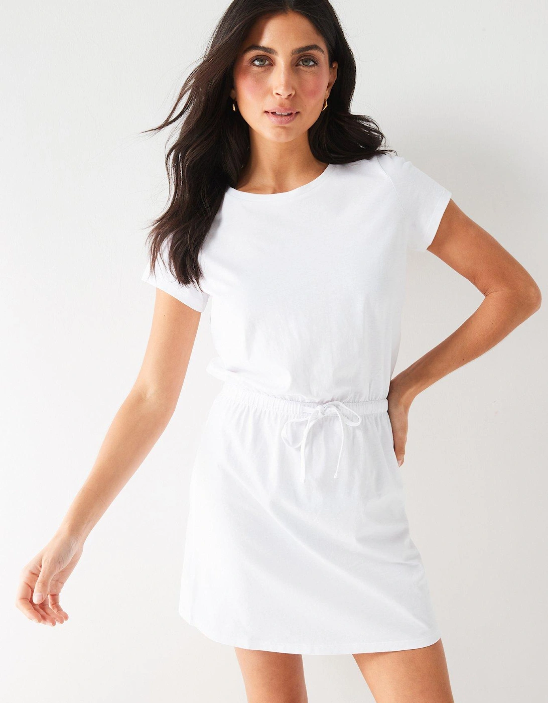 Channel Waist Mini Dress - White, 6 of 5