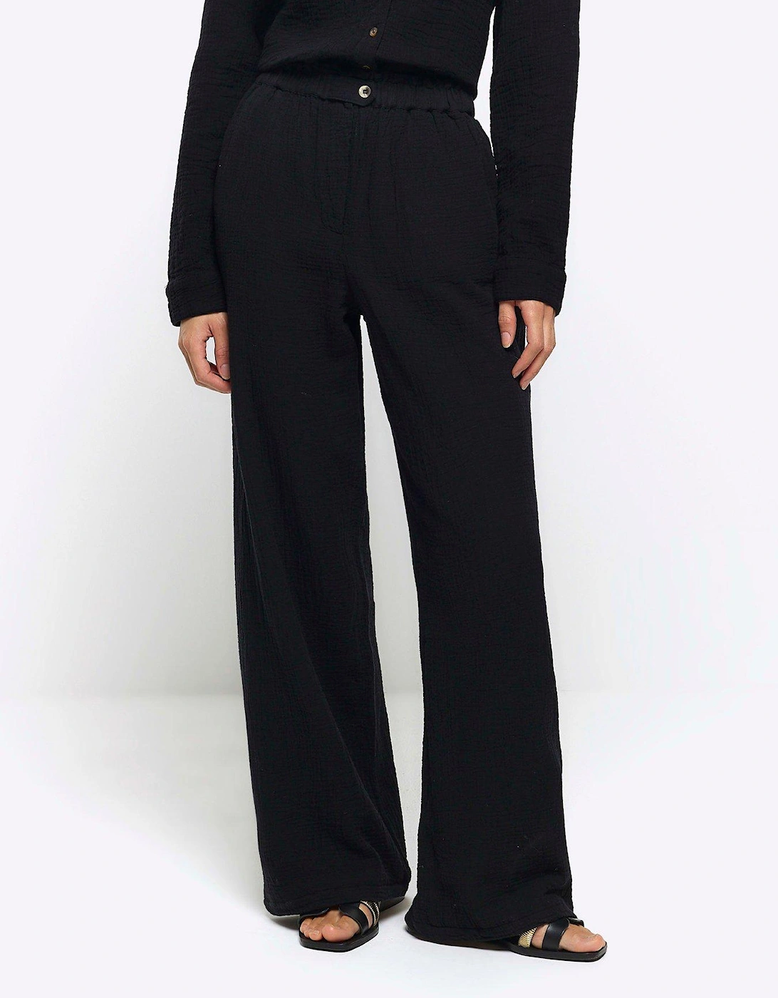 Textured Cotton Trouser - Black, 2 of 1