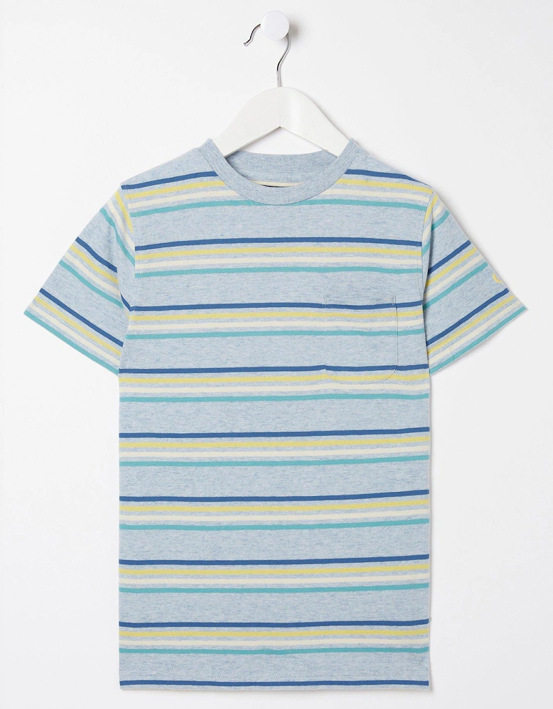 Boys Breton Stripe T Shirt - Blue Marl, 5 of 4