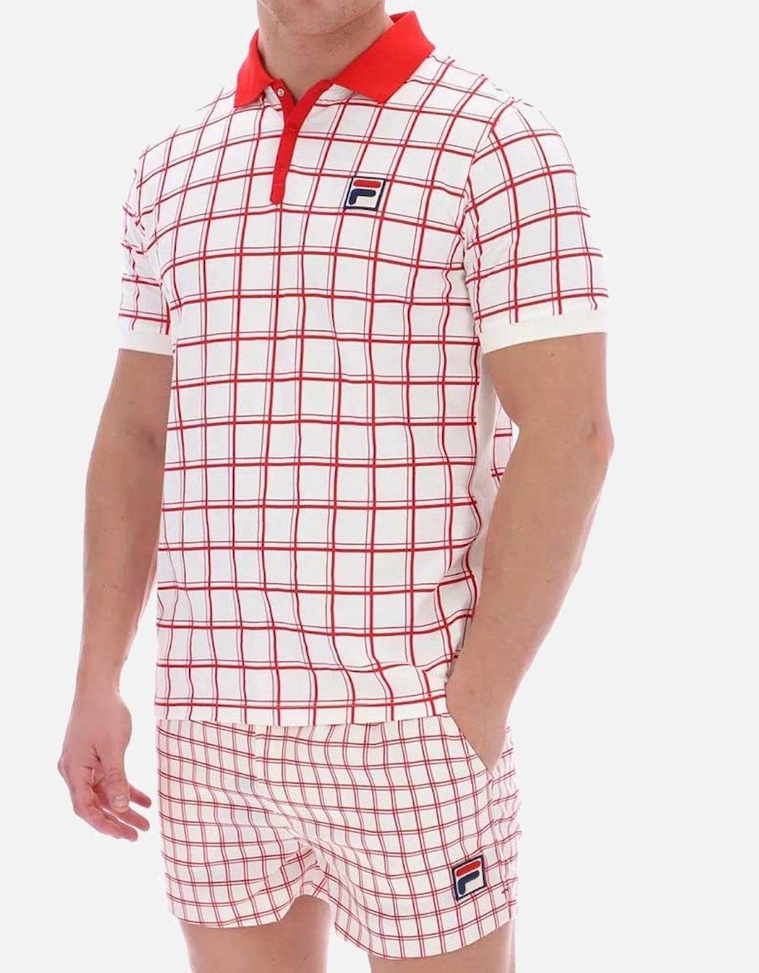 Vintage Bobby Check Polo T Shirt - Gardenia Cream / Red, 4 of 3