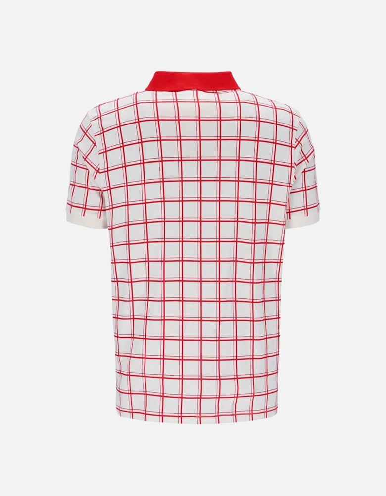 Vintage Bobby Check Polo T Shirt - Gardenia Cream / Red