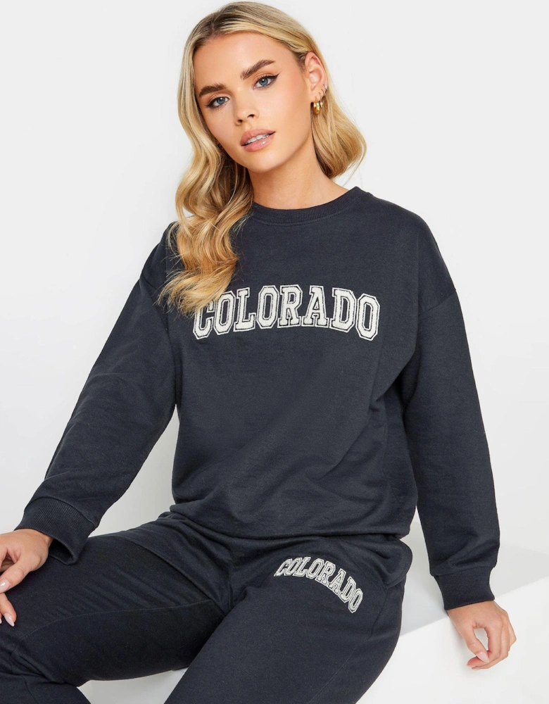 Petite Navy Colorado Sweatshirt