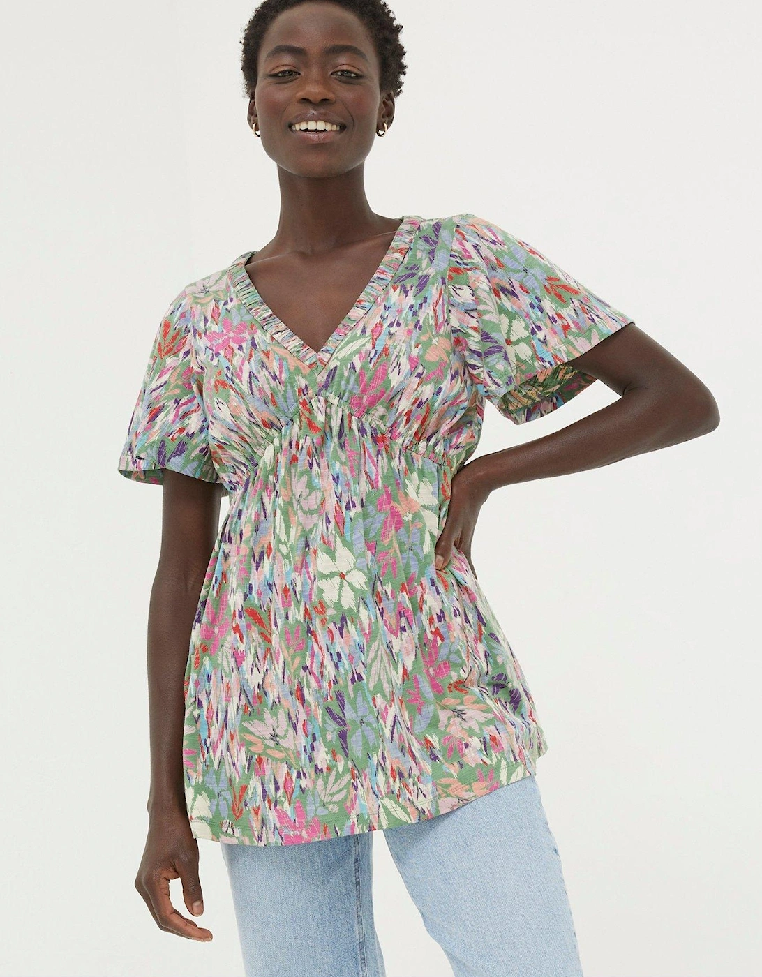 Frankie Expressive Floral Top - Green, 2 of 1