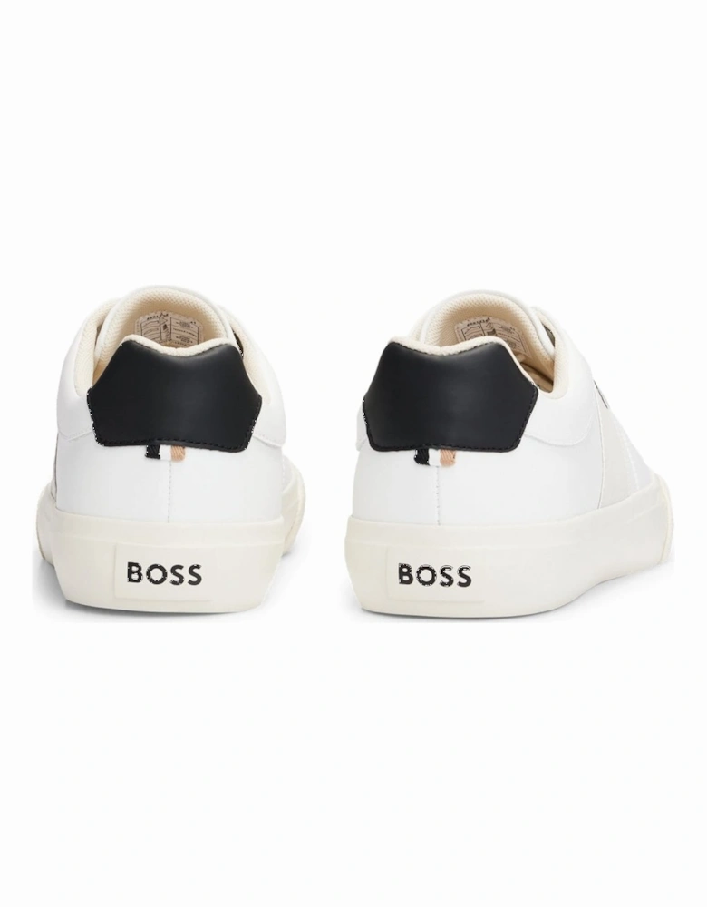 Hugo Boss Men's White Aiden Cupsole Trainers With Contrast Band