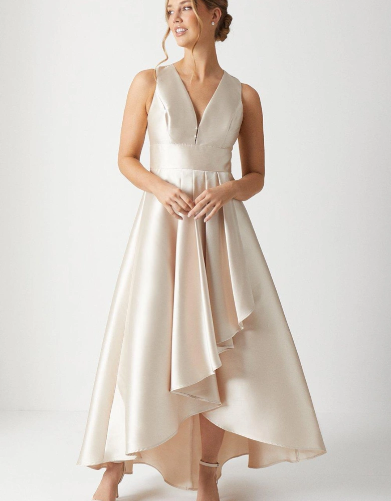 Plunge Waterfall Bridesmaids Maxi Dress