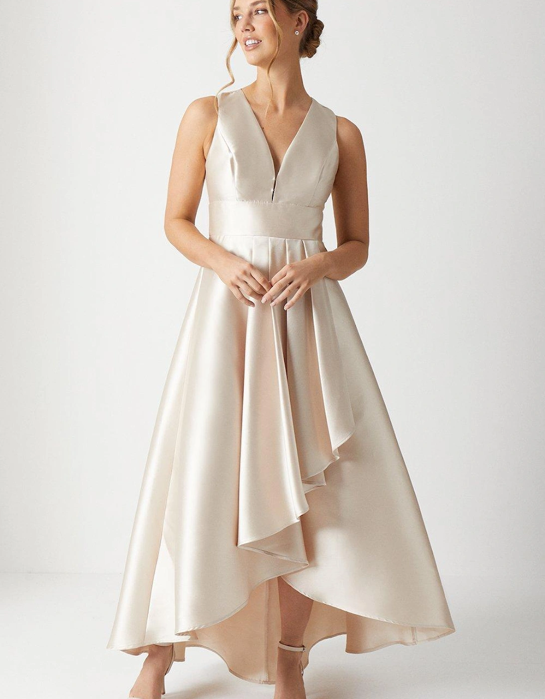 Plunge Waterfall Bridesmaids Maxi Dress, 2 of 1