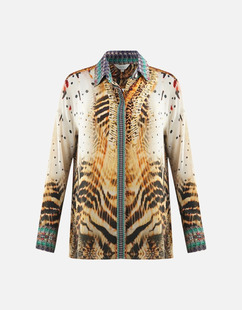 Golden Eagle 120214 Multicoloured Long Sleeve Blouse Silk Shirt