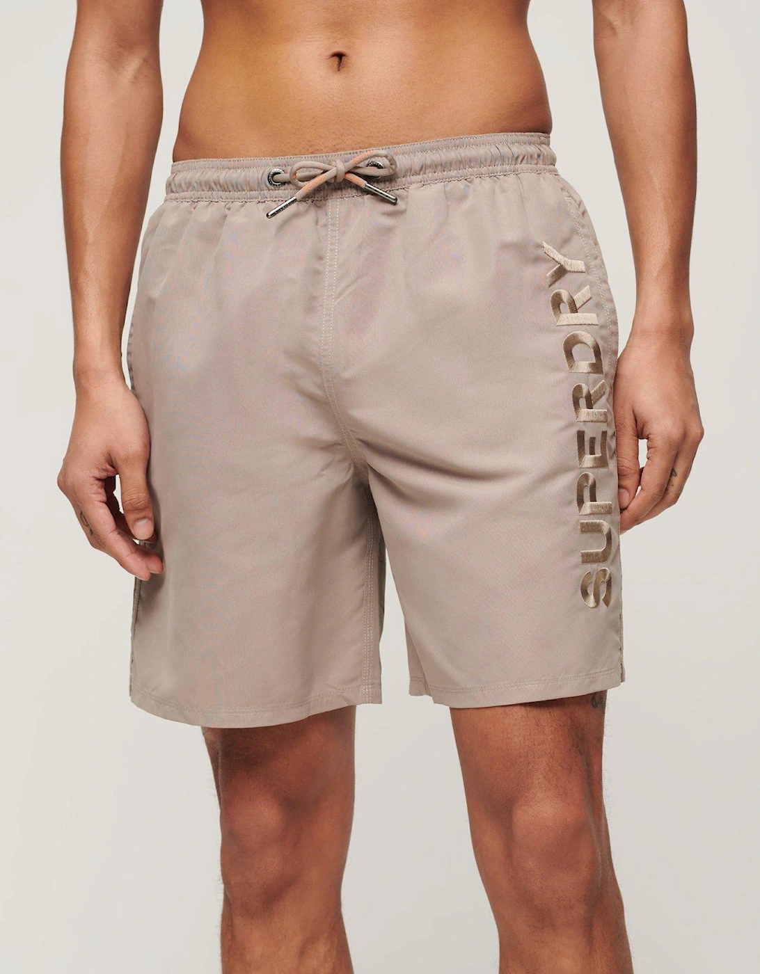 Premium Embroidered 17" Swim Shorts - Beige, 2 of 1