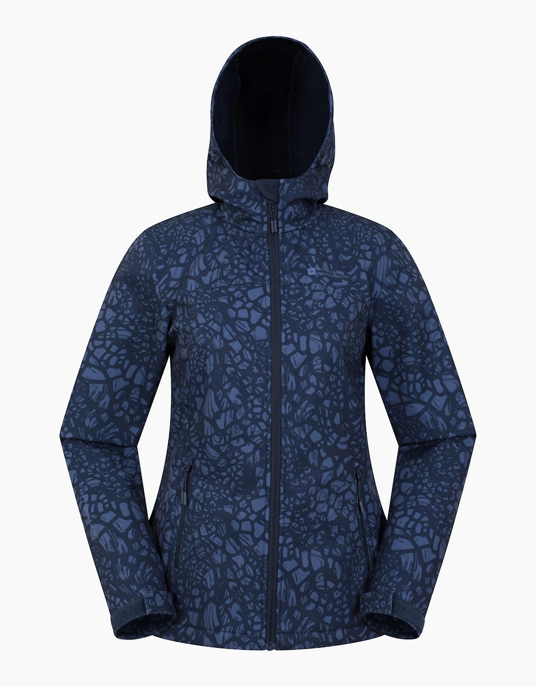 Mountain Warehouse Women's Navy / Exodus Abstract Water Resistant Soft Shell Jacket - Size: 12