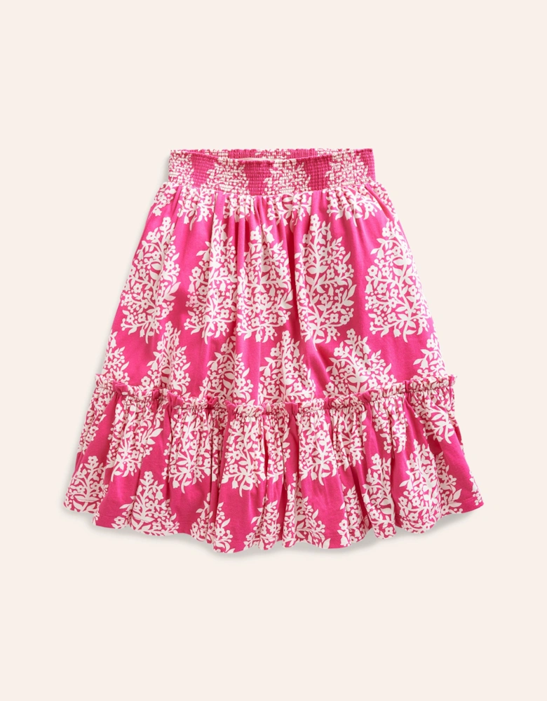 Printed Jersey Midi Skirt