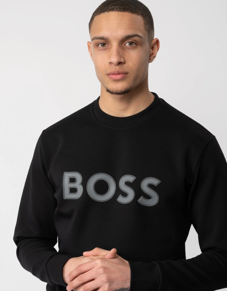 BOSS Green Salbo 1 Mens Cotton-Blend Sweatshirt with HD Logo Print