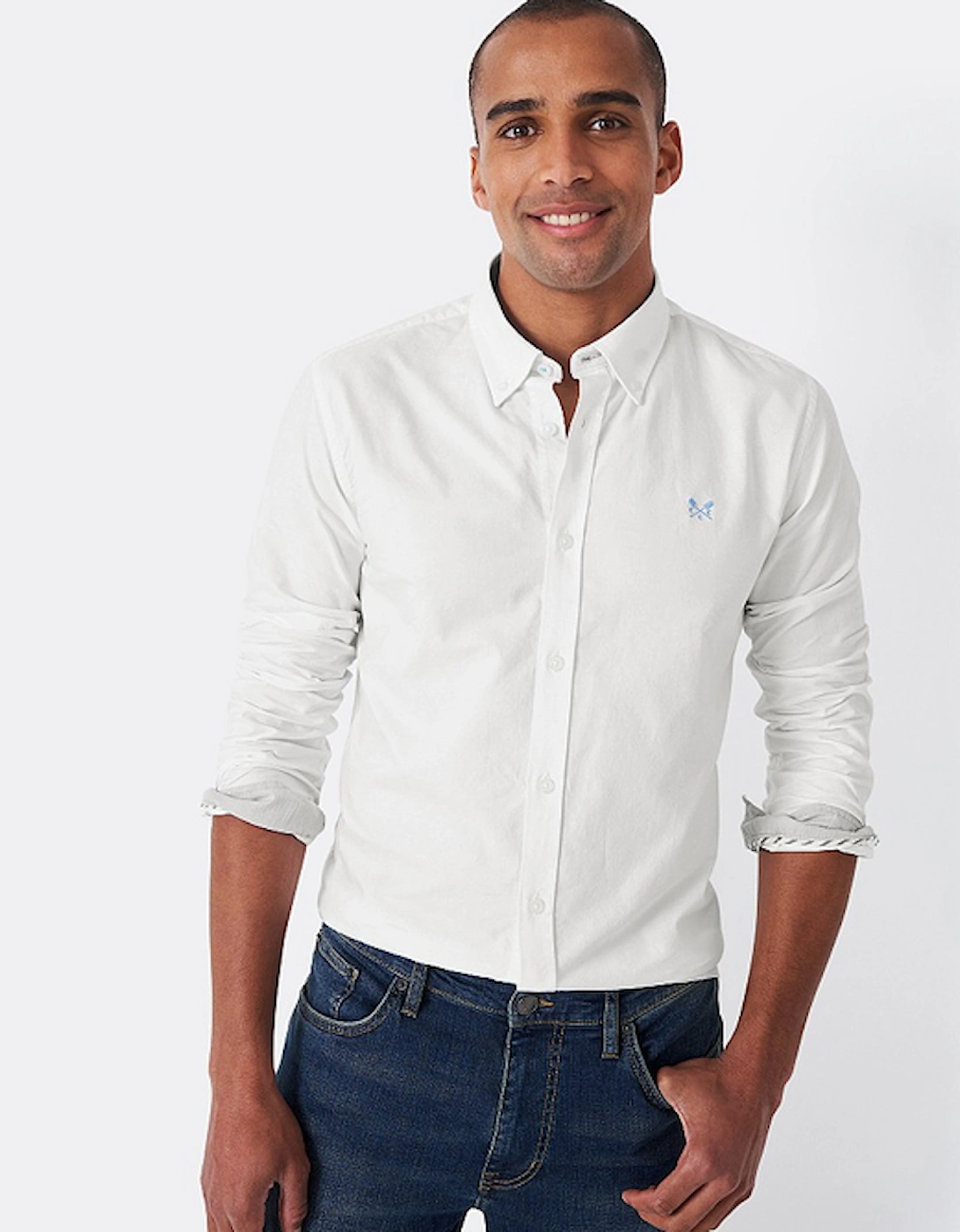 Men's Slim Oxford Shirt White, 5 of 4