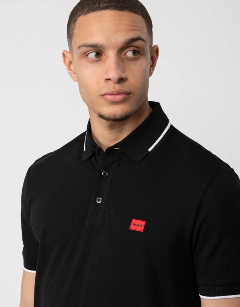 Deresino232 Mens Tipped Polo Shirt With Logo Label