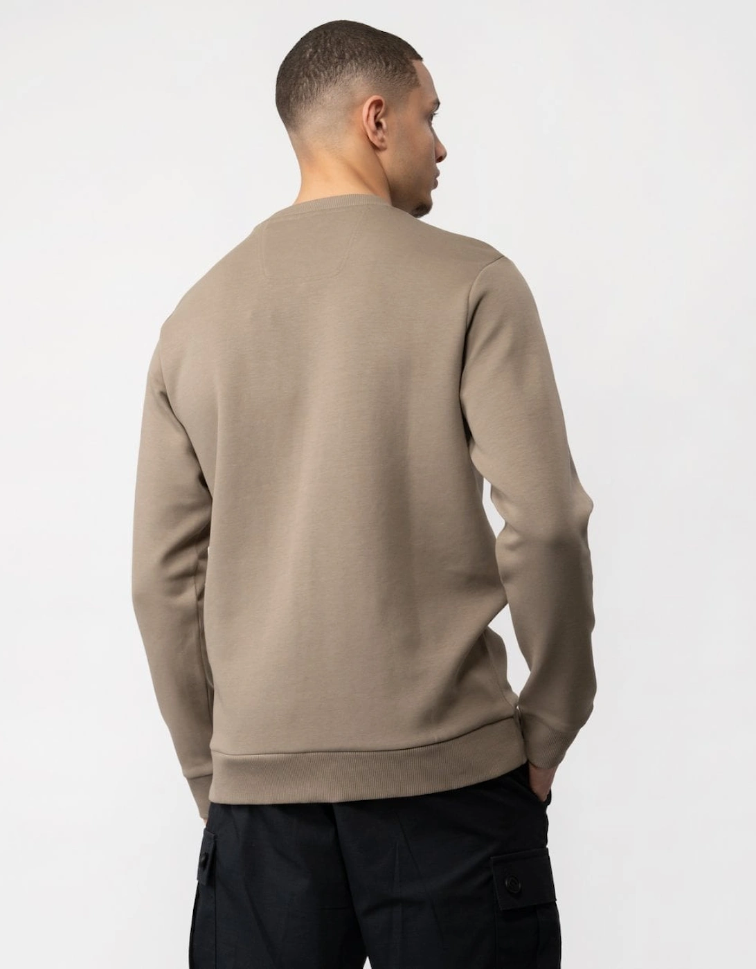 BOSS Green Salbo 1 Mens Cotton Blend Sweatshirt with 3D-Moulded Logo