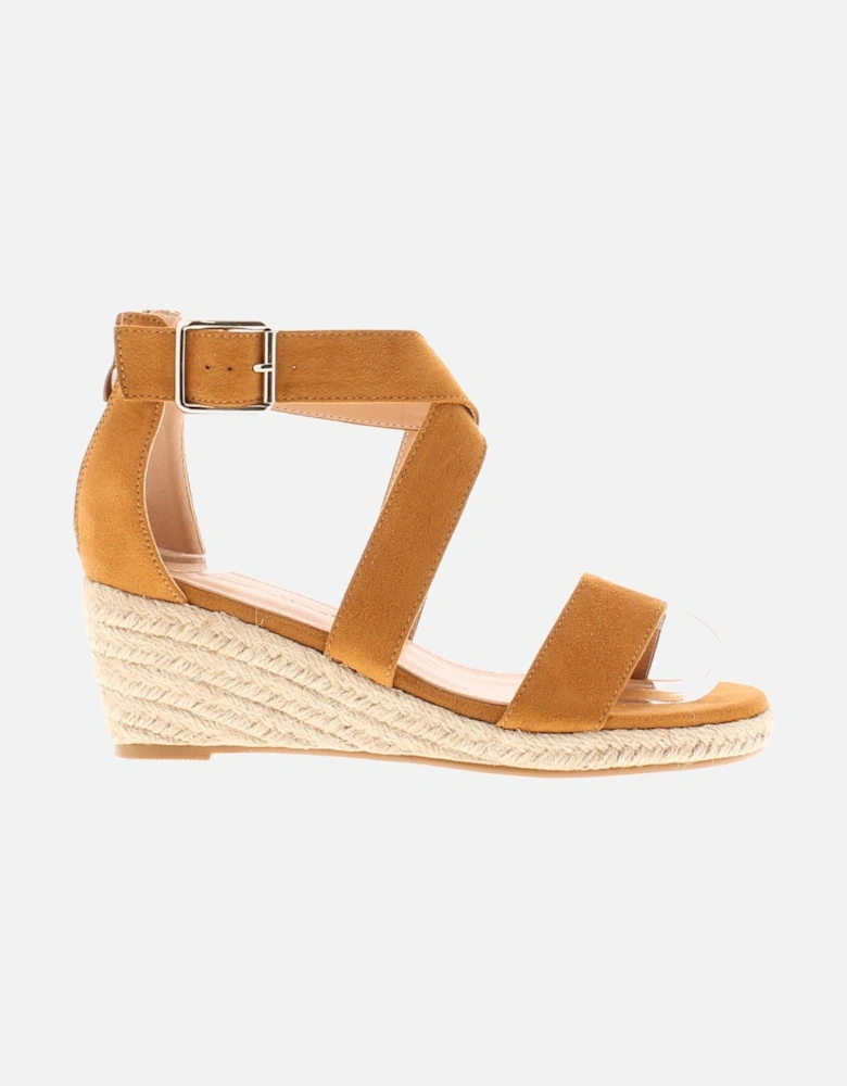 Womens Wedge Sandals Zoot Zip and Buckle Fastening tan UK Size