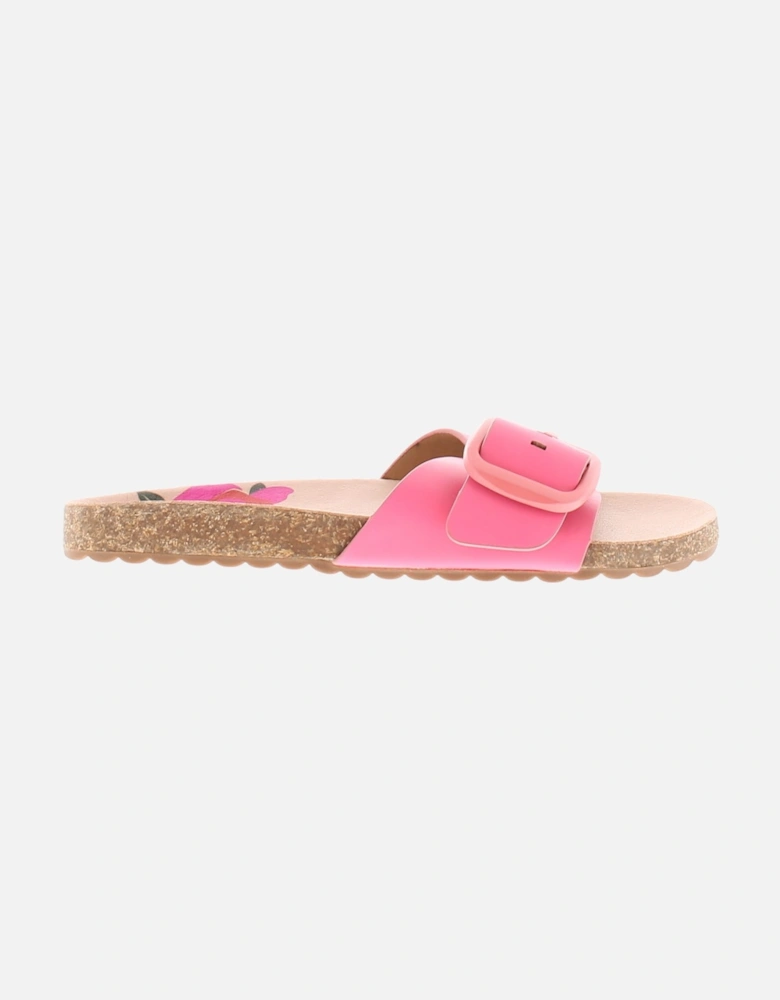 Womens Flat Sandals Mules Bloom Slip On pink UK Size