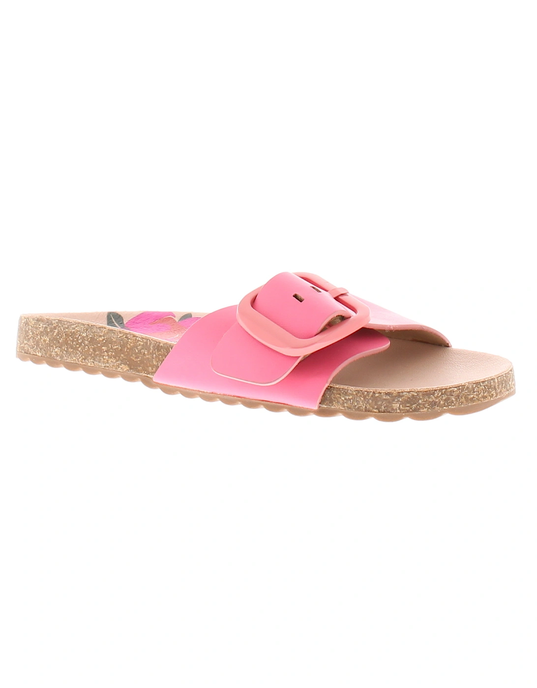 Womens Flat Sandals Mules Bloom Slip On pink UK Size, 6 of 5