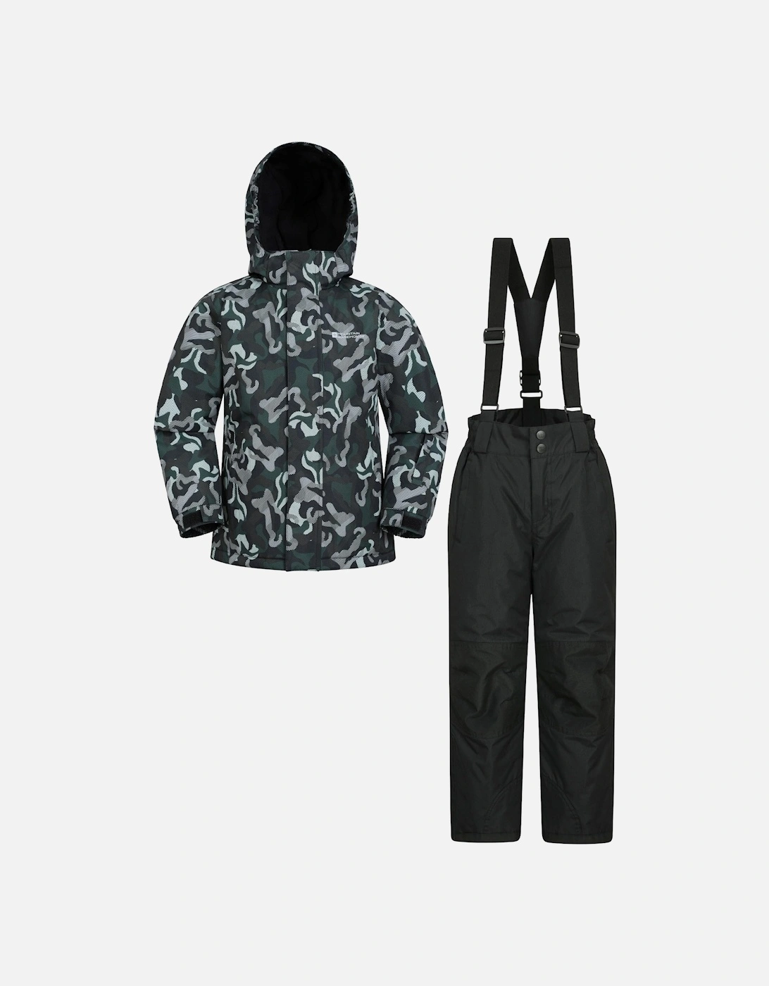 Mountain Warehouse Unisex Black Childrens/ Camo Ski Jacket & Trousers Set - Size: 13 Years Kids